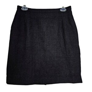 Talbots Vintage Black Wool Blend Crepe Pencil Skirt Small Petite Minimalist USA